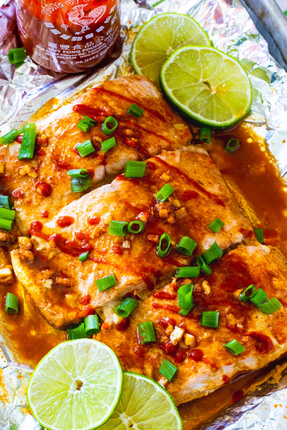 Overhead of Firecracker Baked Salmon.