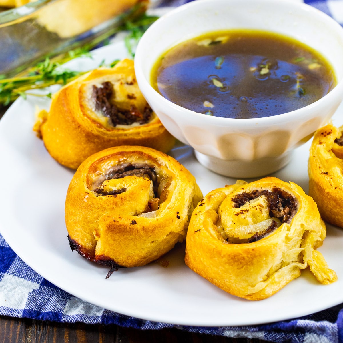 French Dip Pinwheels