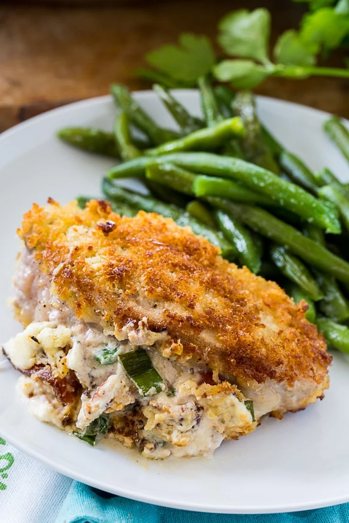 Garlic Parmesan Stuffed Pork Chops