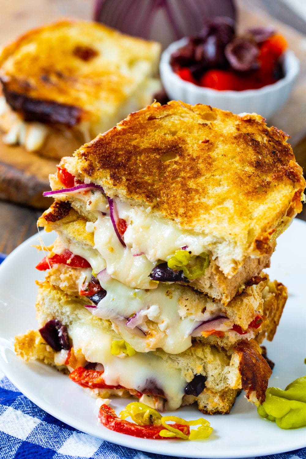 Greek Grilled Cheese on a plate.