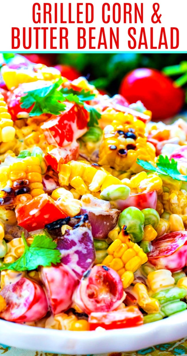 close-up of Grilled Corn Salad