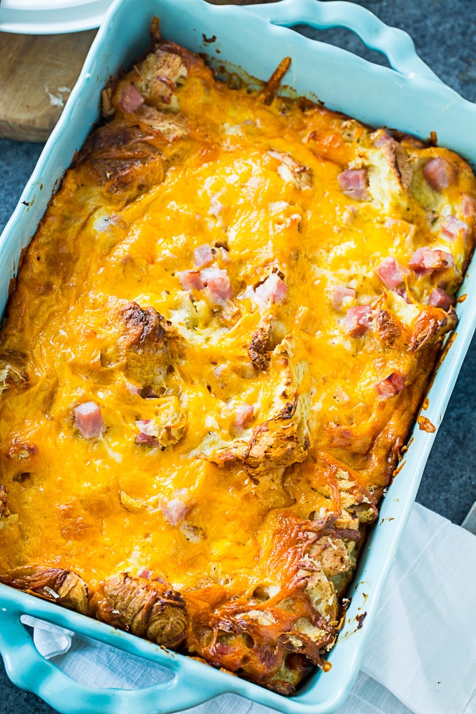 Ham and Cheese Croissant Casserole
