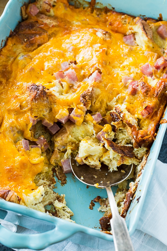 Ham and Cheese Croissant Casserole