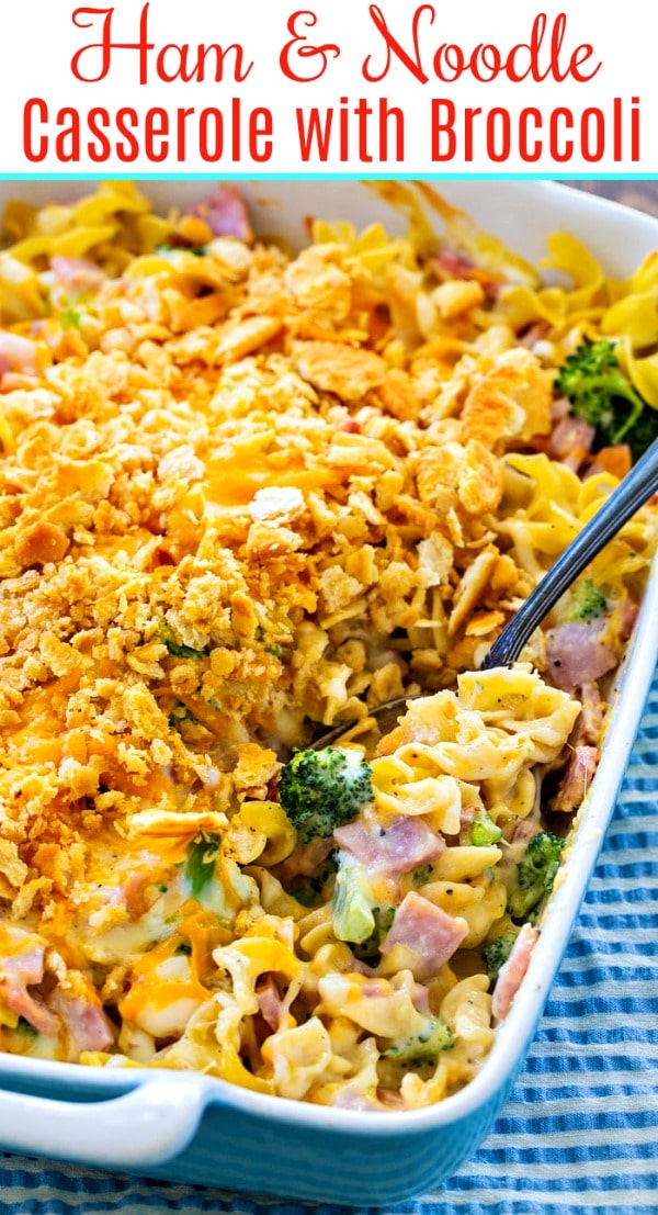 Casserole with Ham and Broccoli in a baking dish
