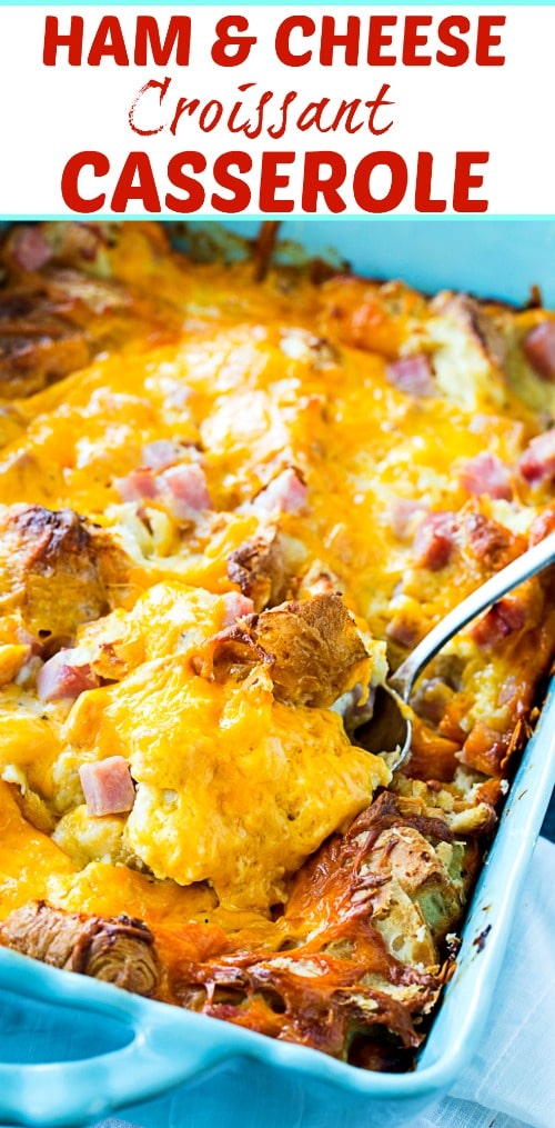 Ham and Cheese Croissant Casserole