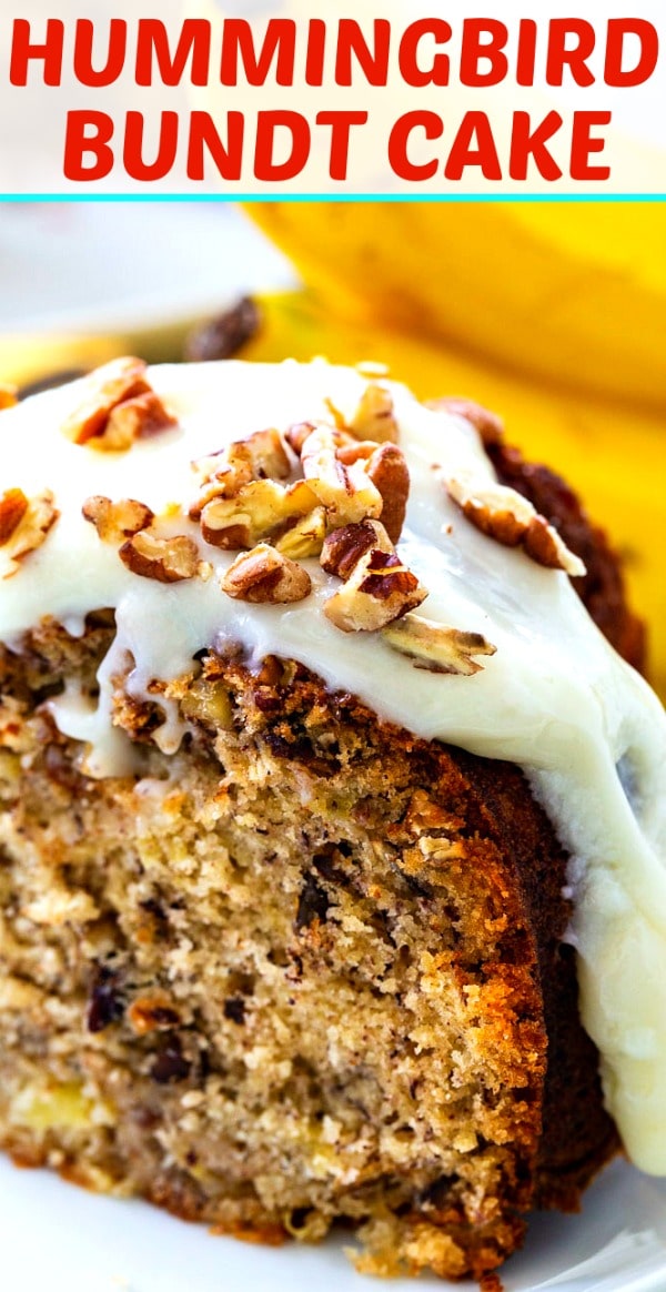 Hummingbird Bundt Cake with Cream Cheese Glaze