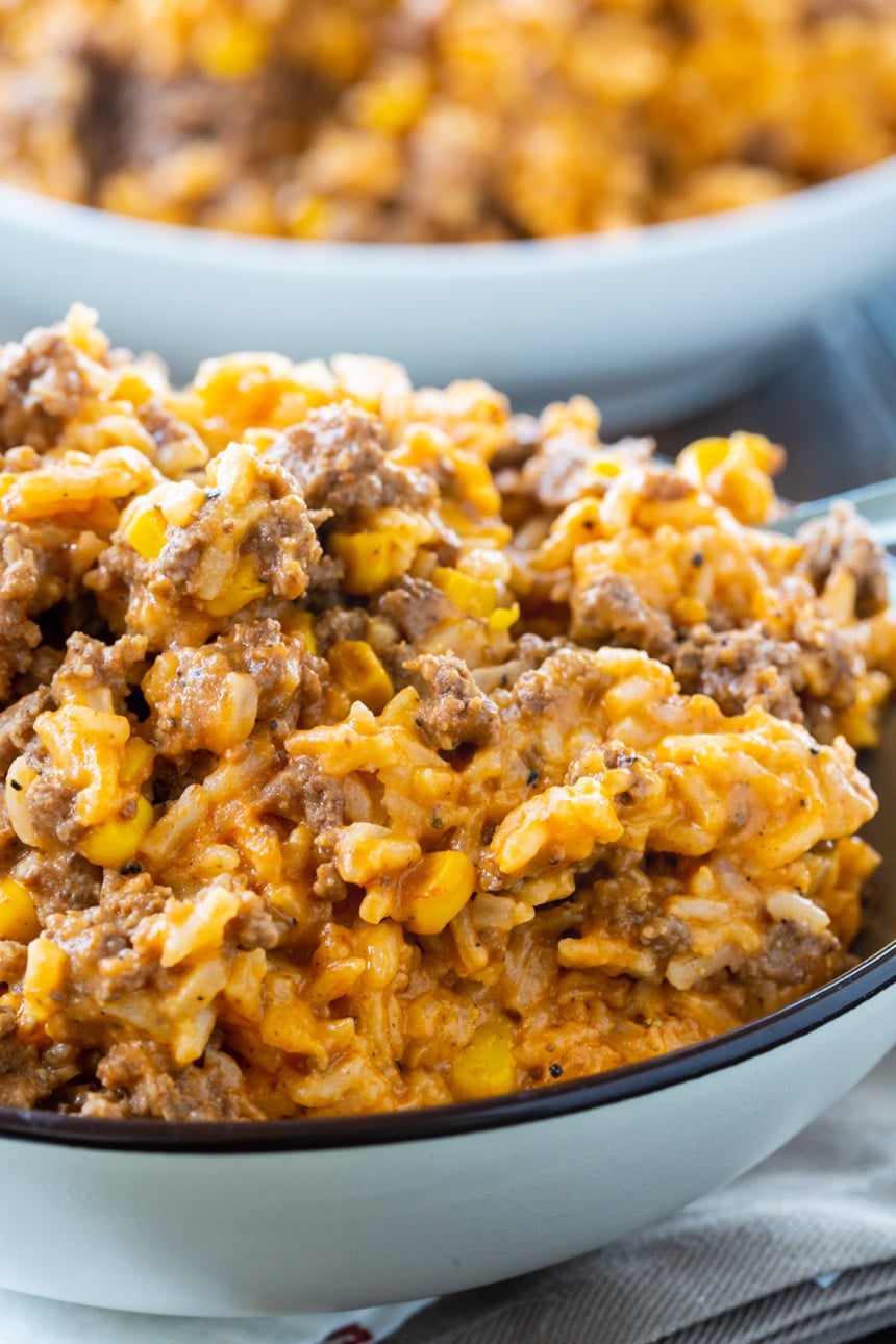 Instant Pot Cheesy Ground Beef and Rice