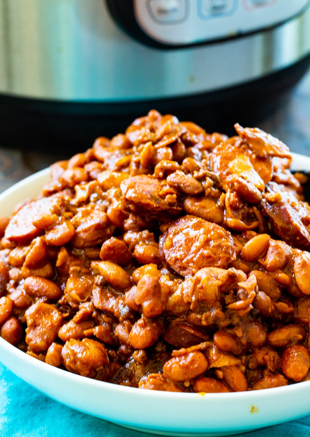 Instant Pot Cowboy Beans in a bowl.