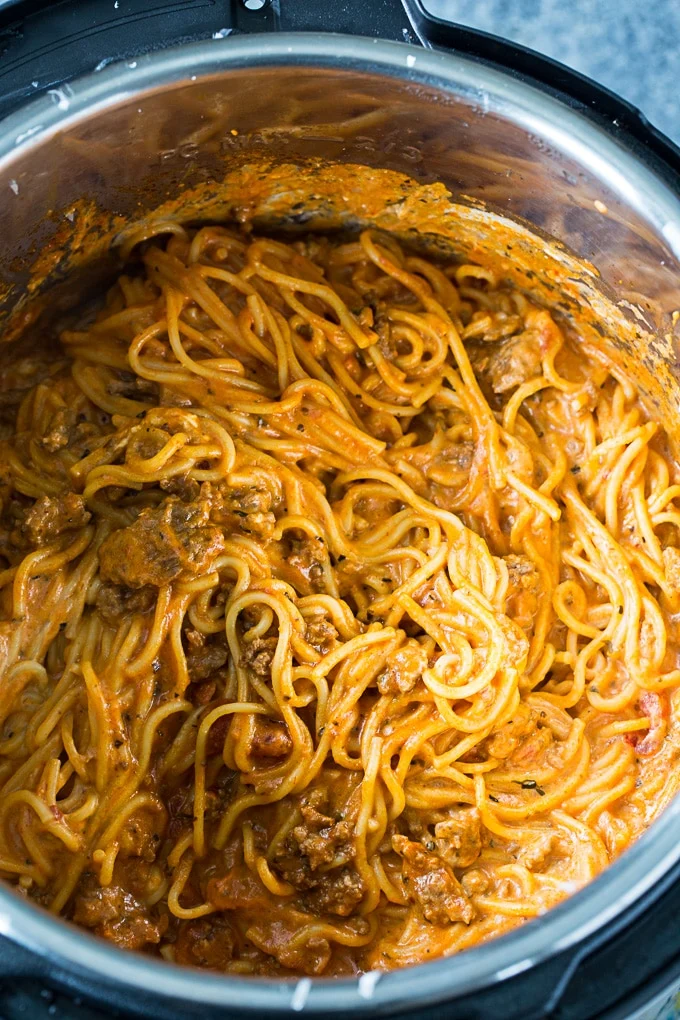 Instant Pot Cream Cheese Spaghetti
