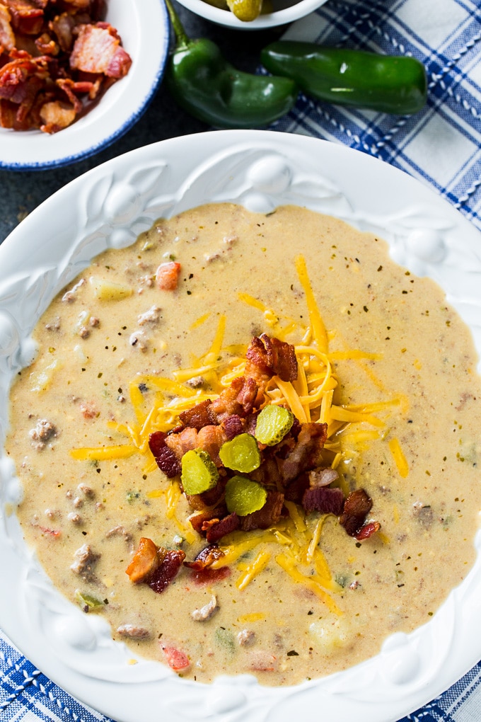 Jalapeno Bacon Cheeseburger Soup