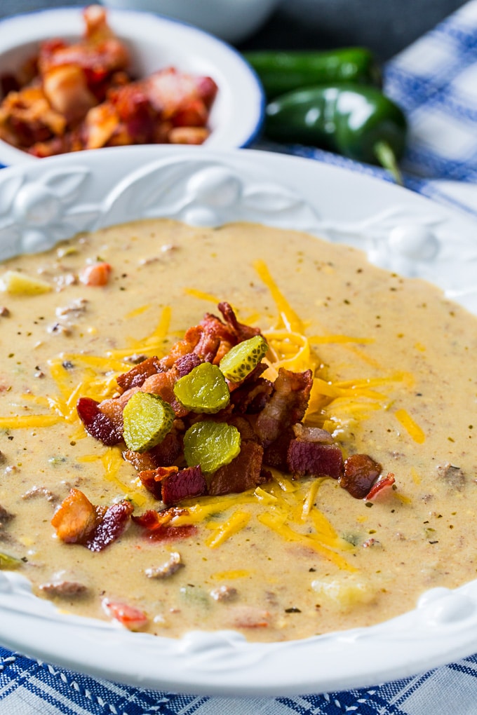 Jalapeno Bacon Cheeseburger Soup