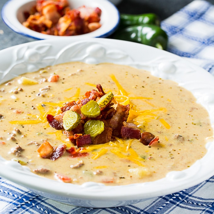 Jalapeno Bacon Cheeseburger Soup
