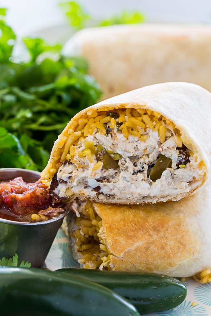 Jalapeno Popper Chicken Burritos