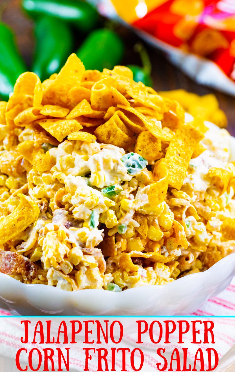 Jalapeno Popper Corn Frito Salad close-up.