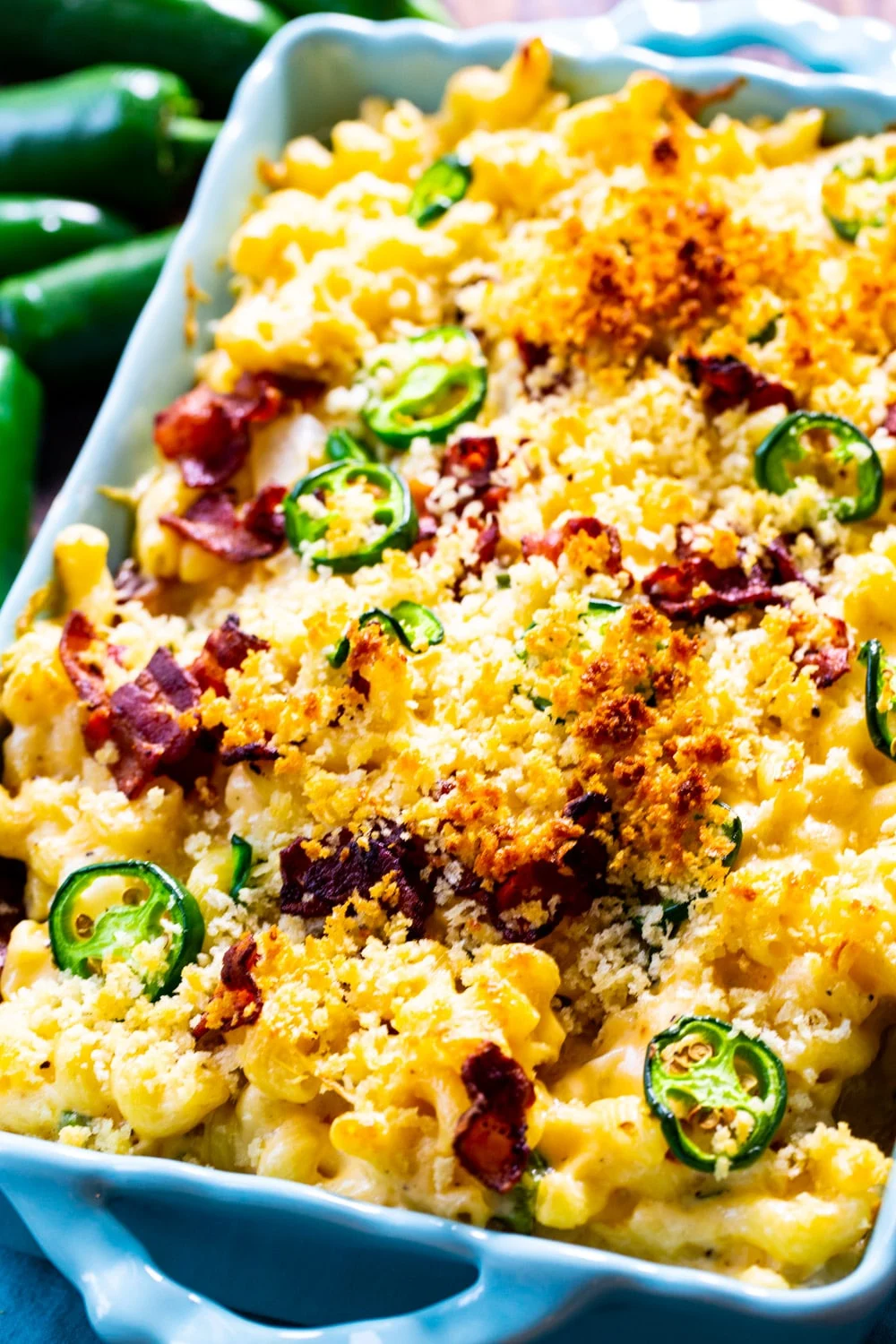 Mac and Cheese in baking dish.