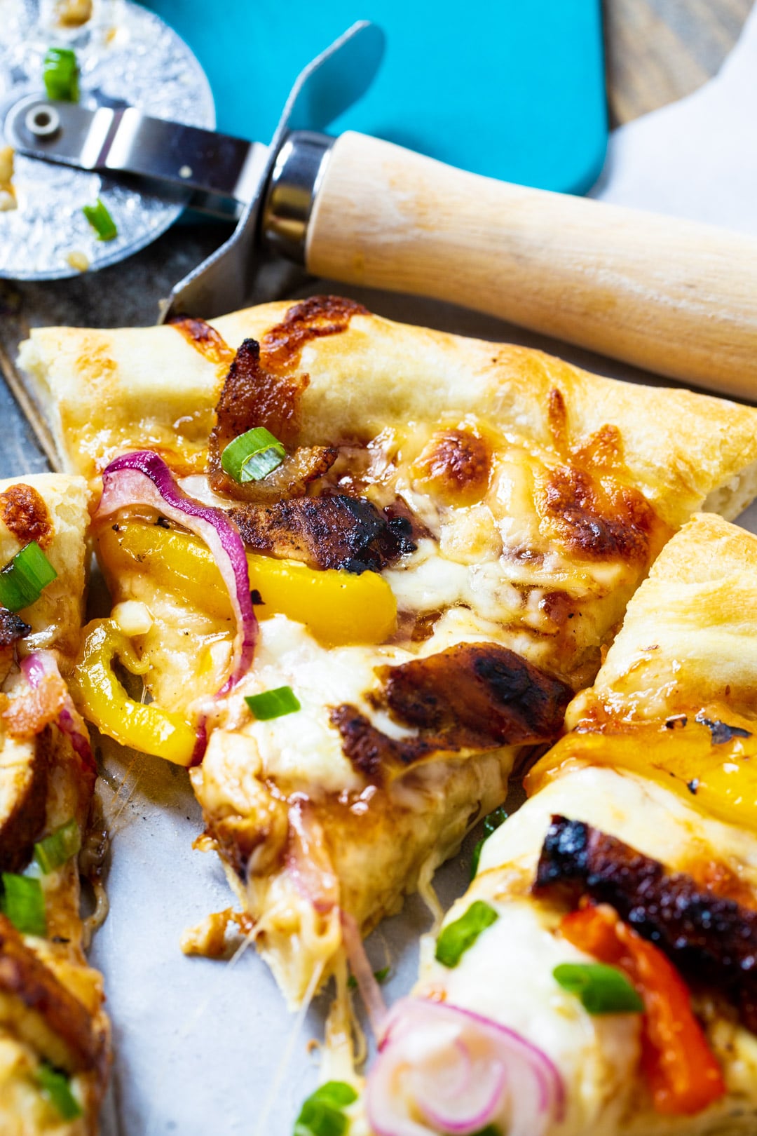 Slice of Jamaican Jerk Chicken Pizza.
