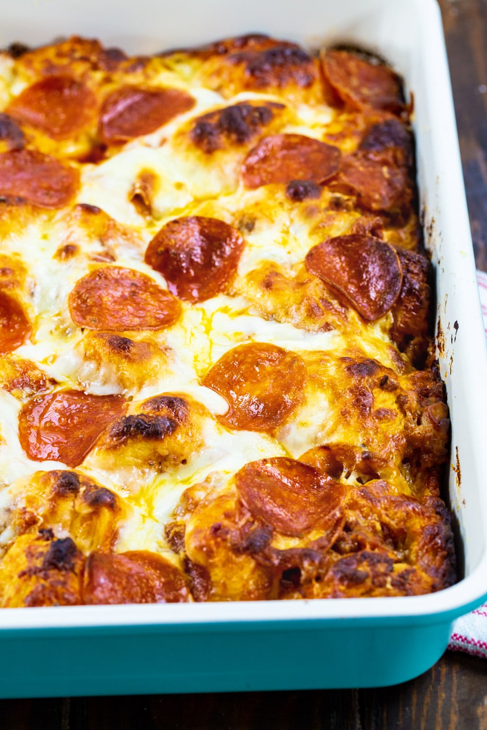 Bubble Up Pizza in a 9x13-inch baking pan.