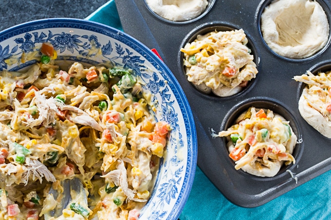 Mini Chicken Pot Pies - a great way to use up leftover chicken