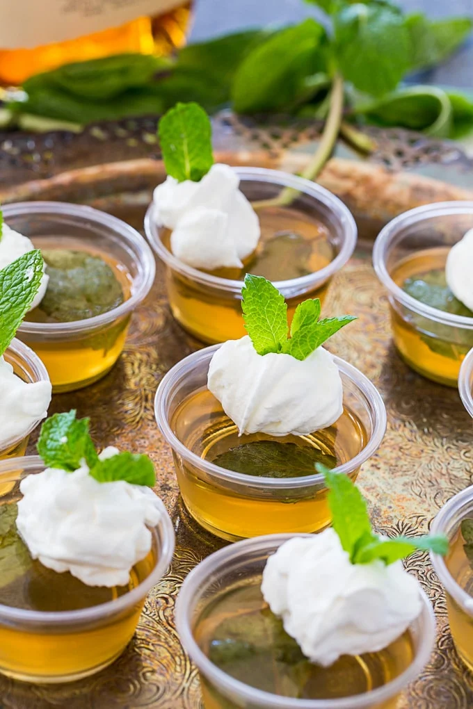 Mint Julep Jello Shots