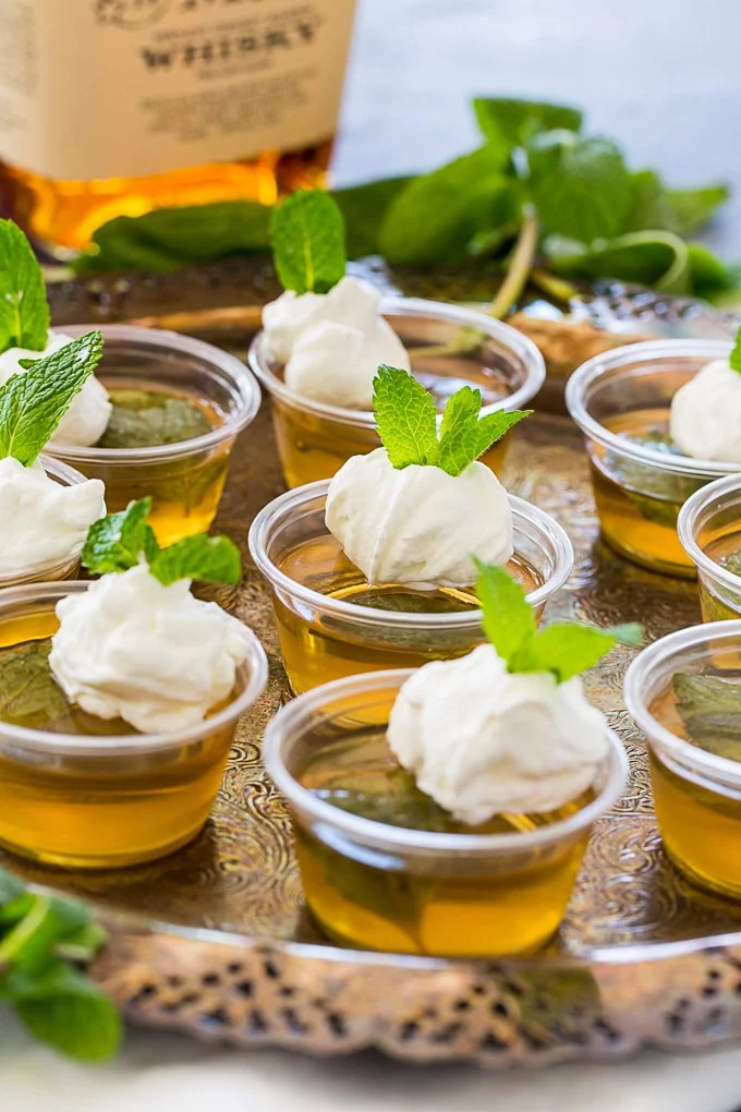 Mint Julep Jello Shots