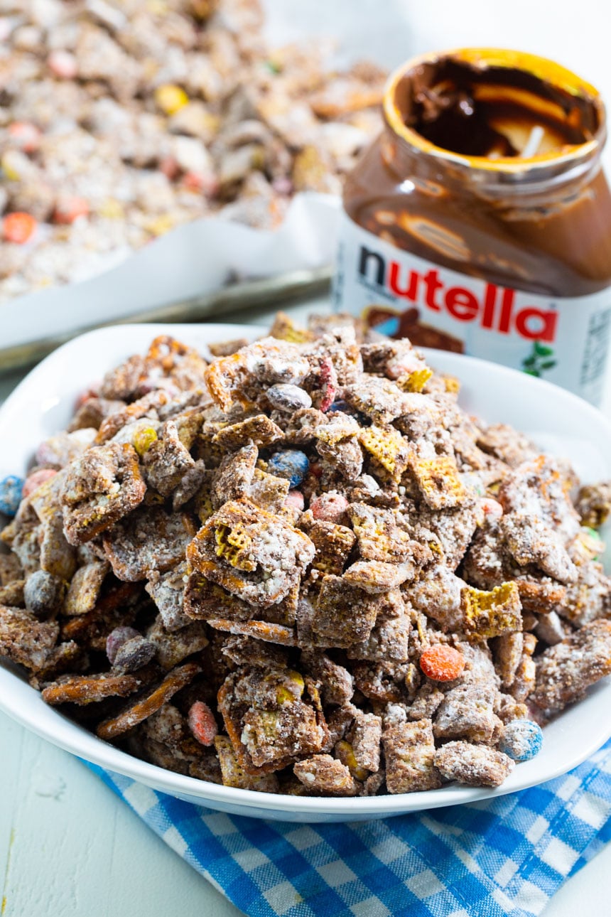 Bowl full of Nutella Muddy Buddies