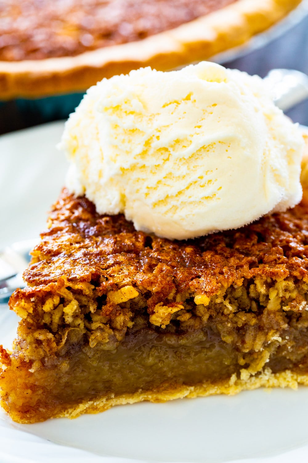 Close-up of Old-Fashioned Oatmeal Pie