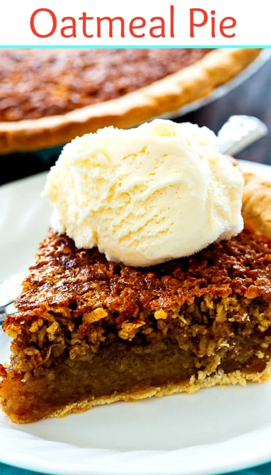 Oatmeal Pie with Vanilla ice cream
