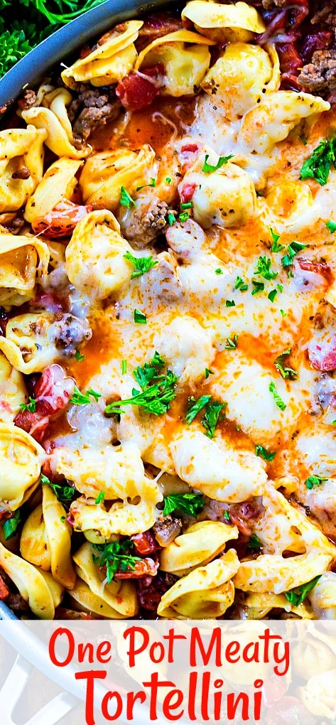 Meaty Tortellini in a large pan