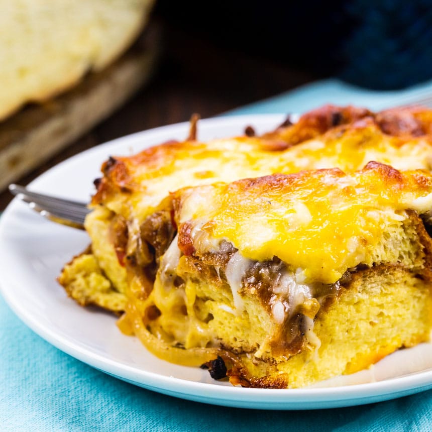 Overnight Sausage and Caramelized Onion Breakfast Casserole