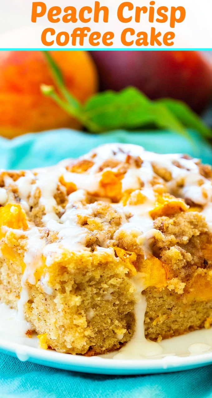 Peach Crisp Coffee Cake close-up