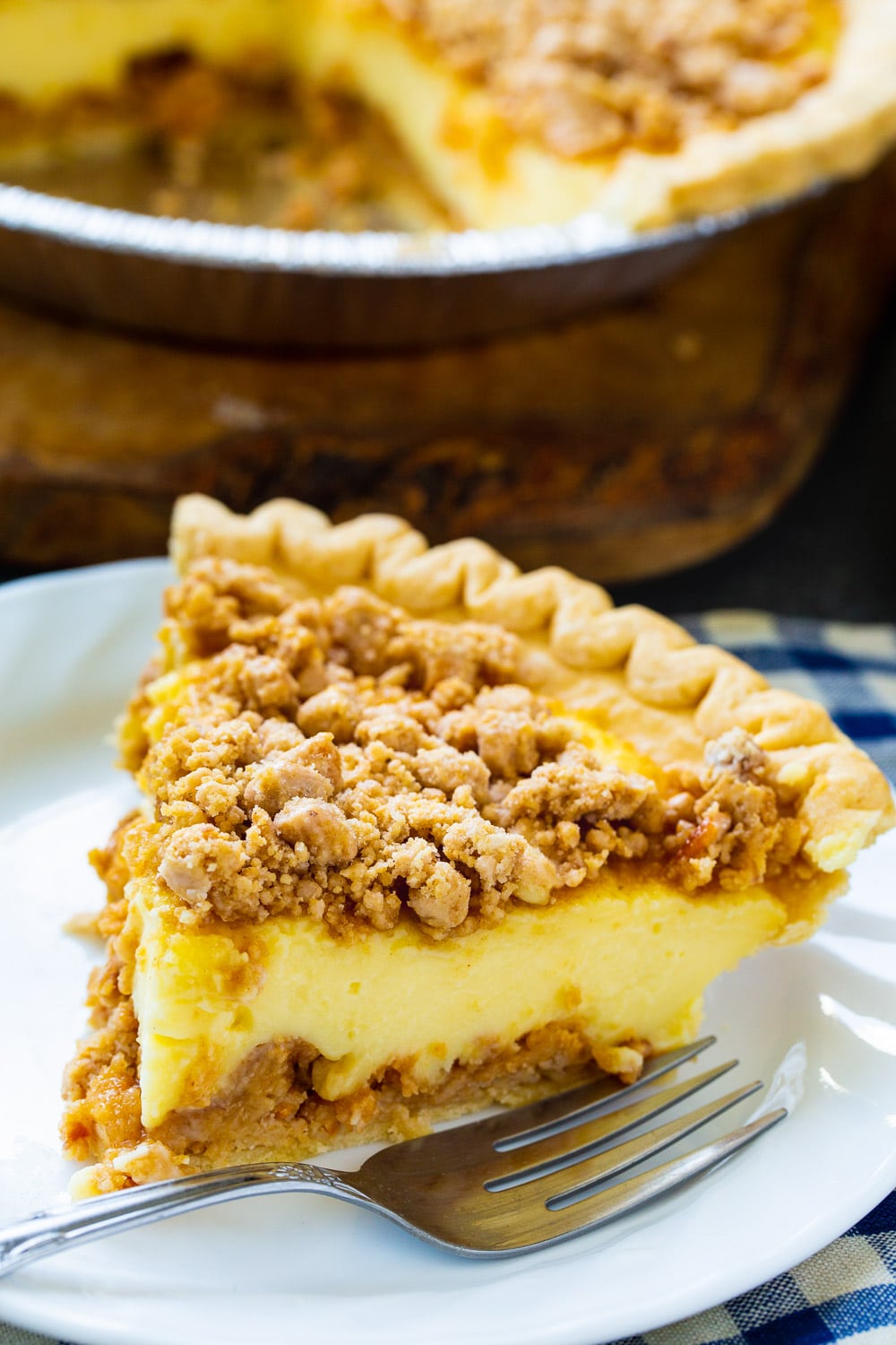 Slice of Peanut Butter Pie on a plate.