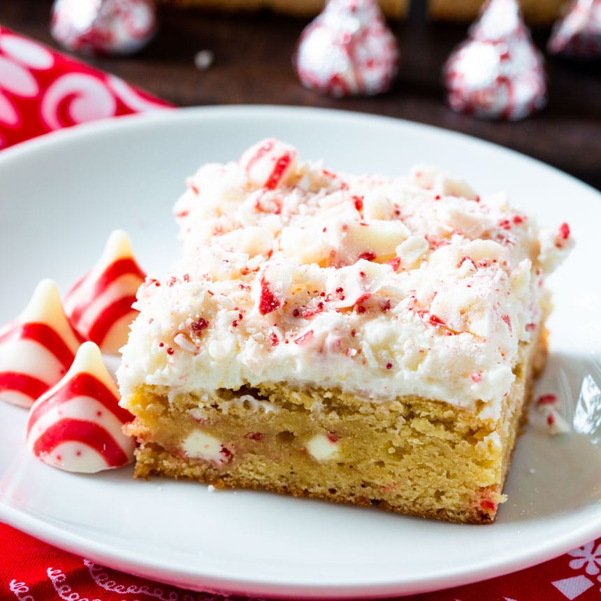 Peppermint Blondies with Buttercream