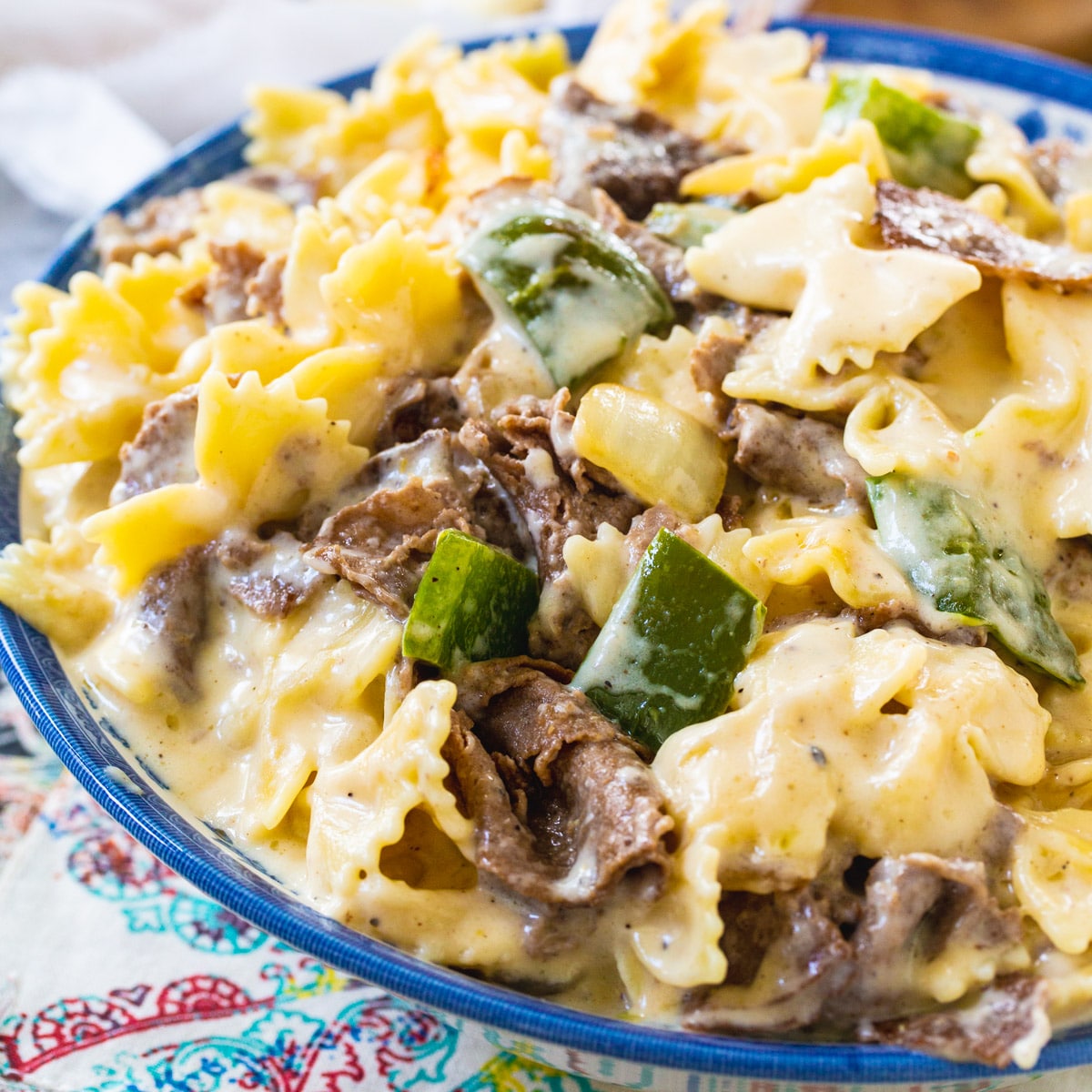 Philly Cheesesteak Mac and Cheese