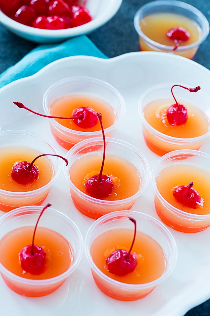 Jello shots on a plate.
