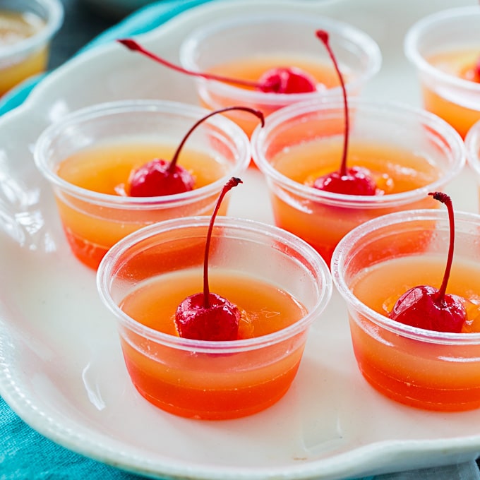 Pineapple Upside-Down Cake Jello Shots