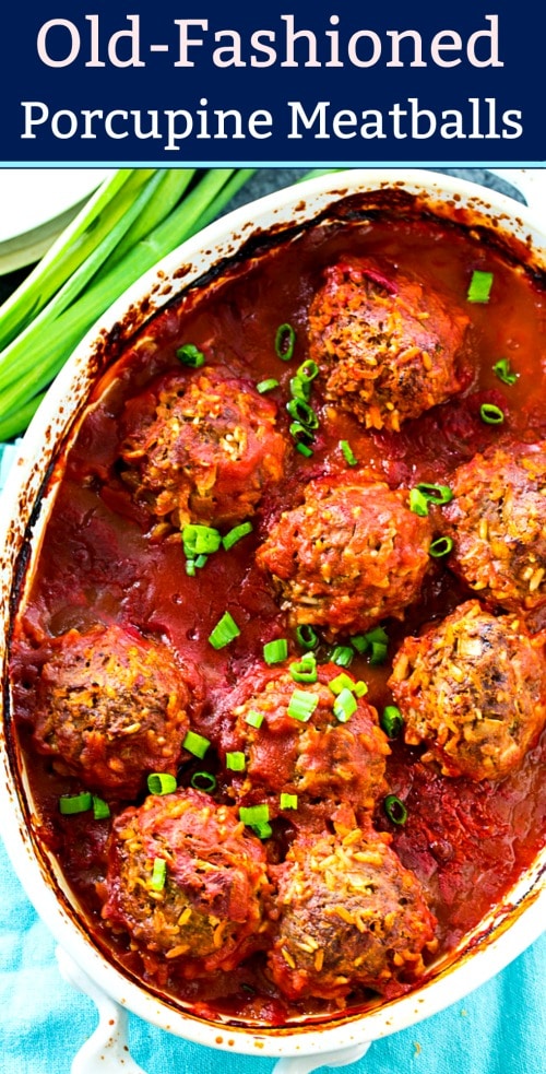 Old-Fashioned Porcupine Meatballs #retro #easyrecipe #groundbeef