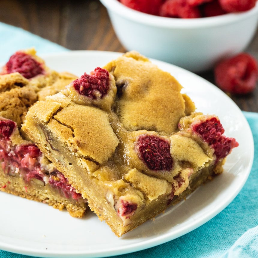 Raspberry-Pecan Blondies