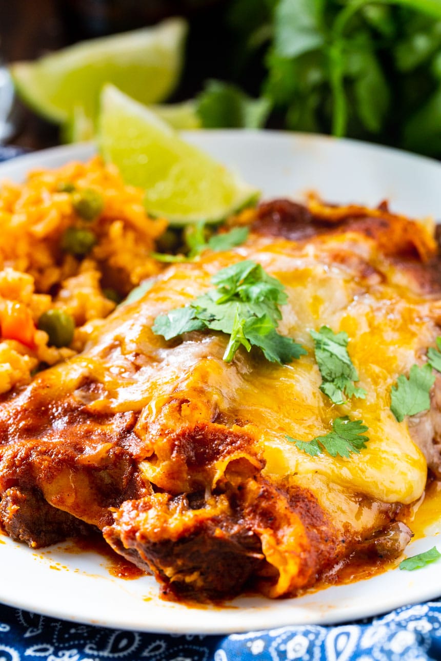 Red Enchiladas with Beef