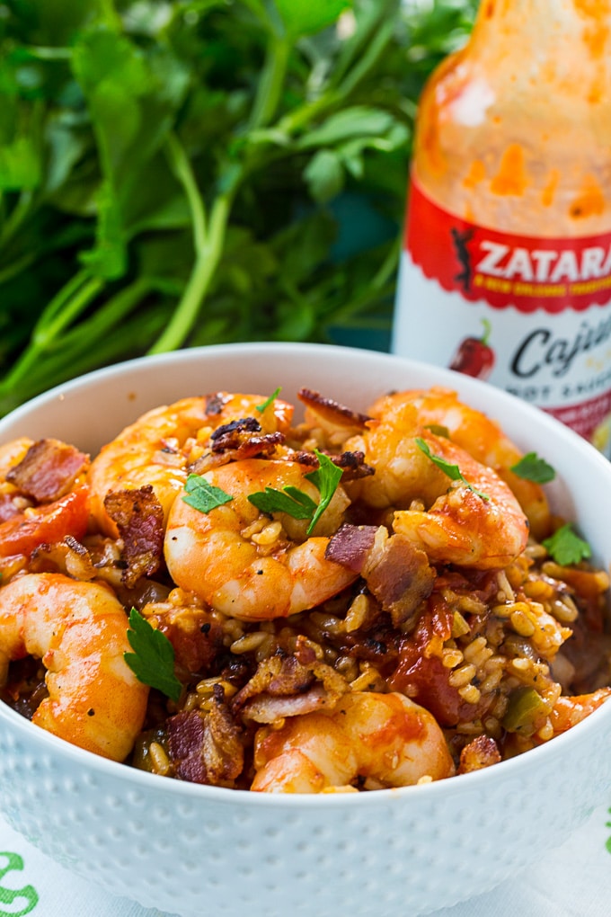 Red Rice with Shrimp and Bacon