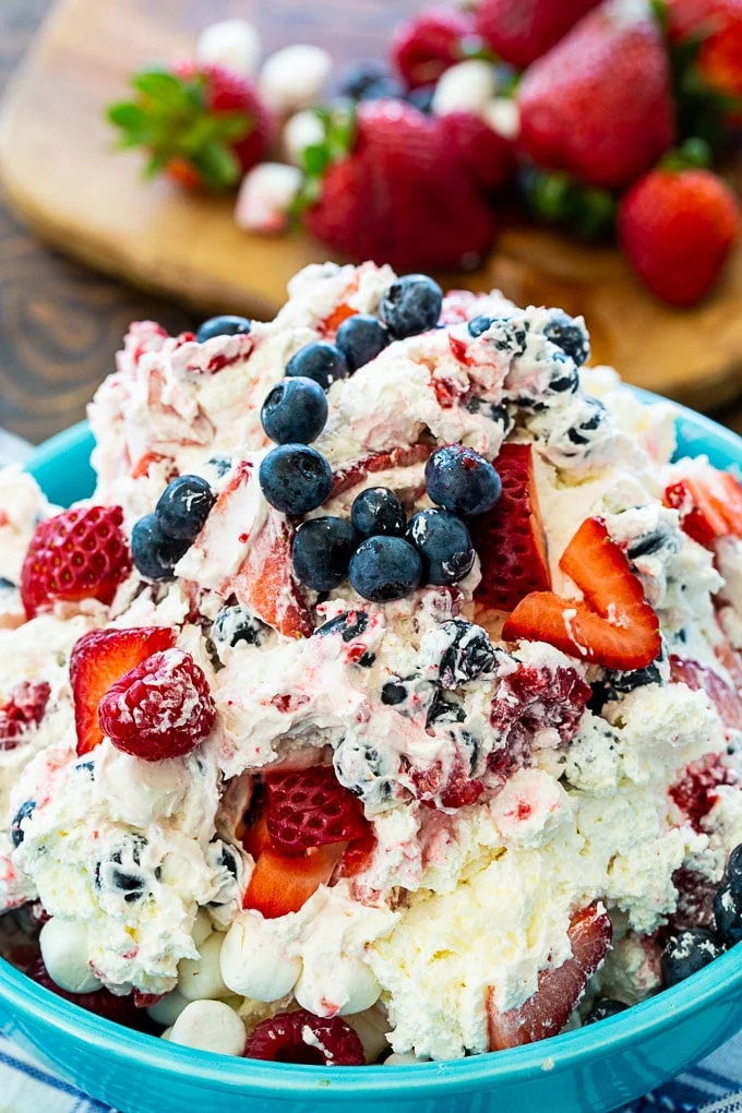 Red, White & Blue Cheesecake Salad
