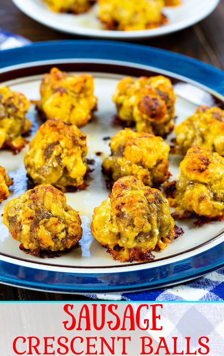Sausage Crescent Balls on a plate.