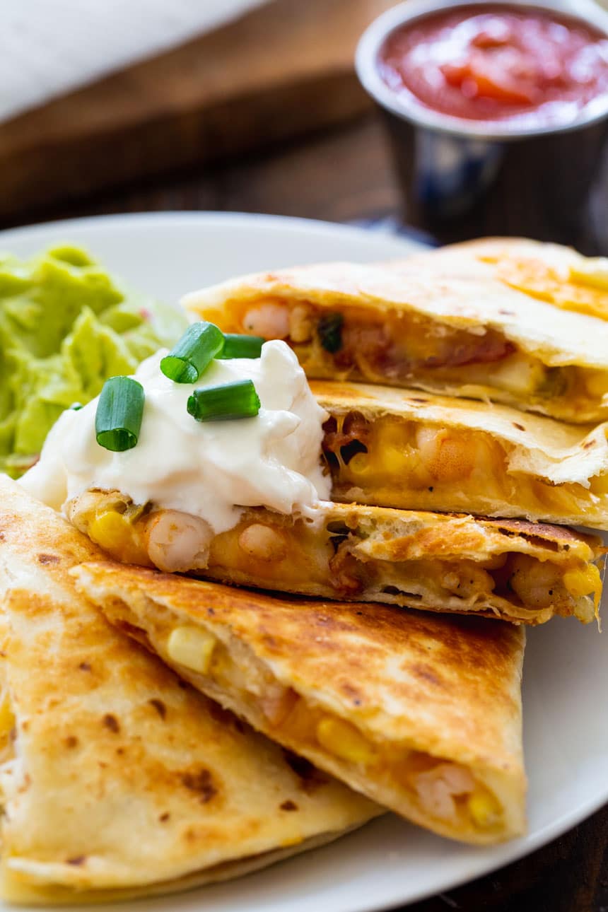 Shrimp, Bacon, and Corn Quesadilla