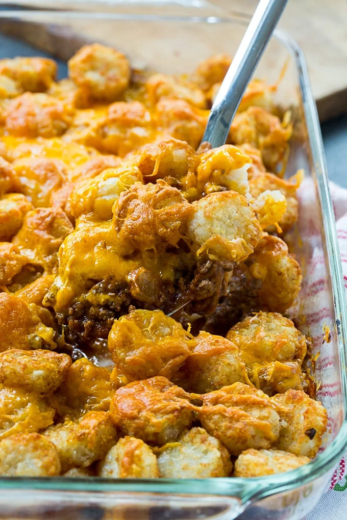 Sloppy Joe Tater Tot Casserole