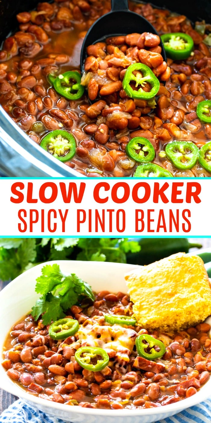 Collage picture of Slow Cooker Pinto Beans