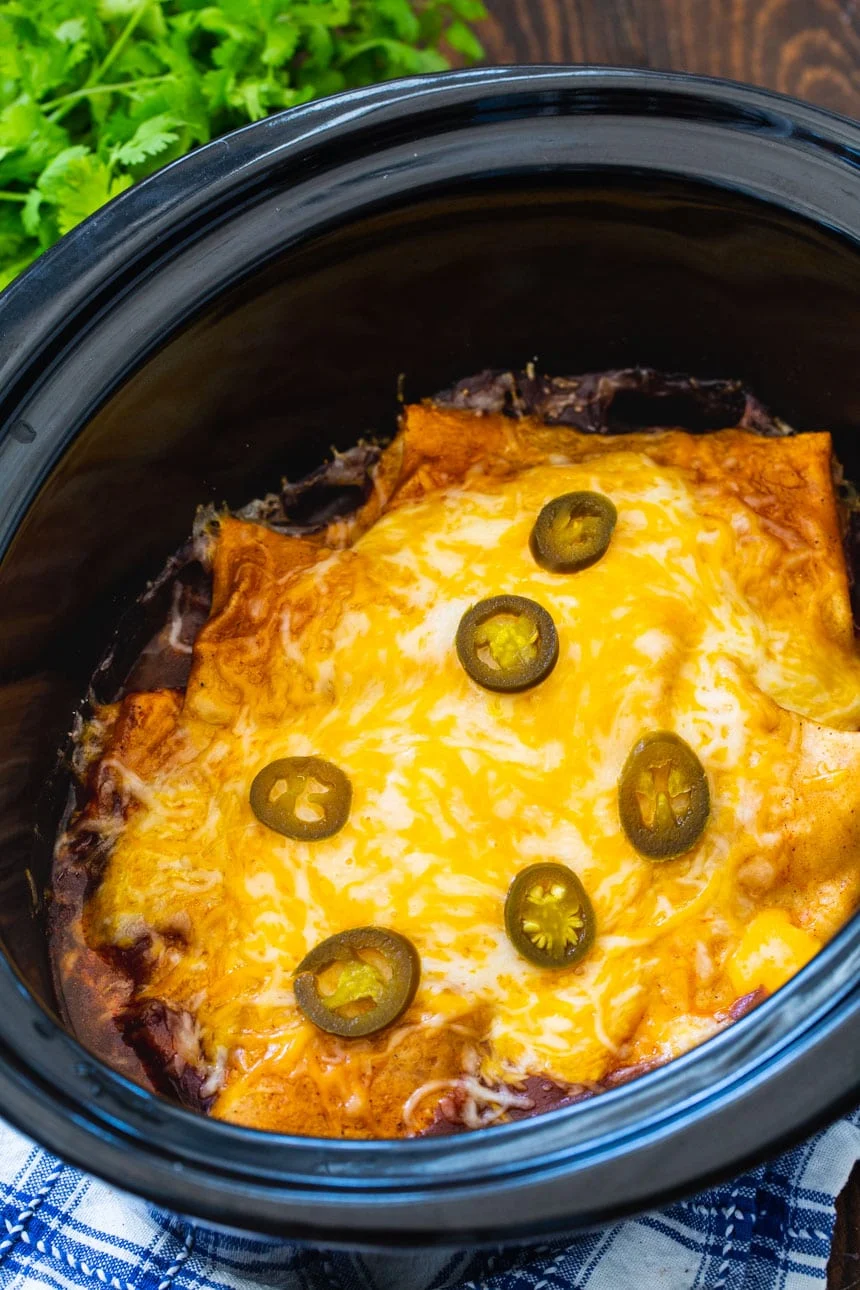 3-Ingredient Smother Burritos in a slow cooker