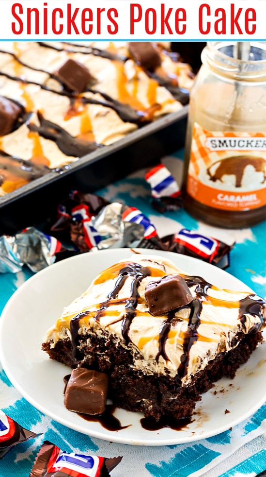 Snickers Poke Cake