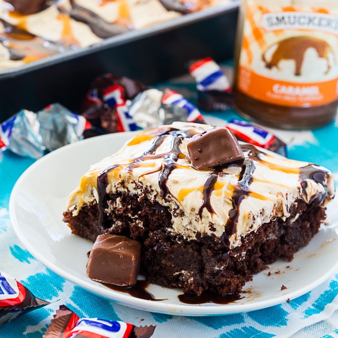 Snickers Poke Cake