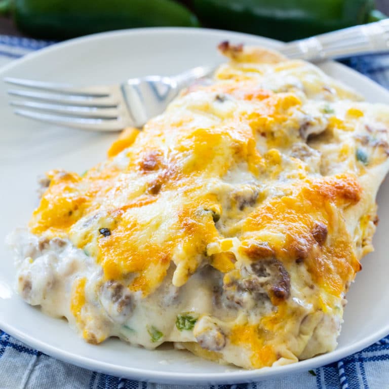 Southern Breakfast Enchiladas with Sausage Gravy