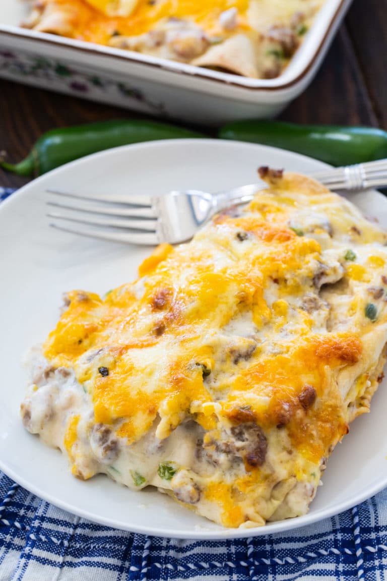 Southern Breakfast Enchiladas with Sausage Gravy