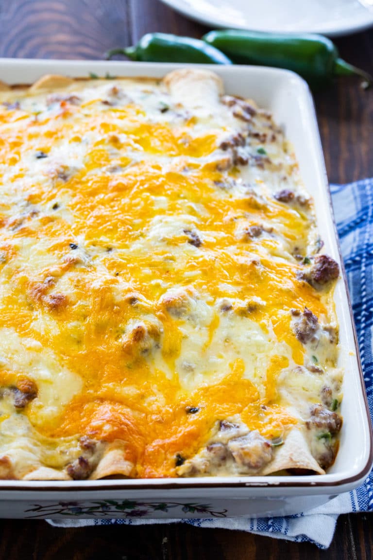 Southern Breakfast Enchiladas with Sausage Gravy
